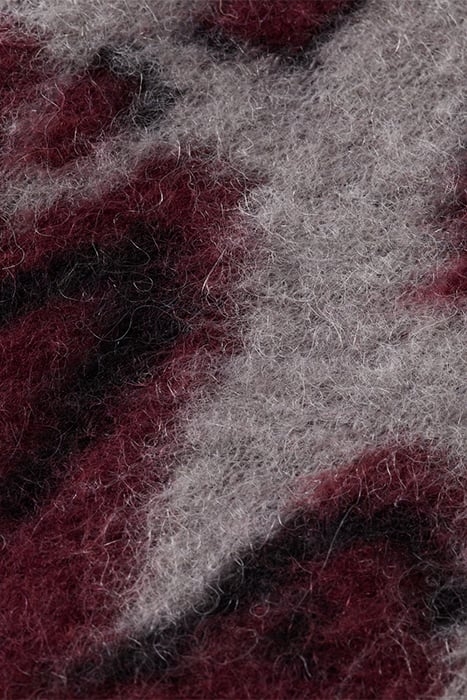BRUSHED ANIMAL JACQUARD CARDIGAN BORDEAUX 8