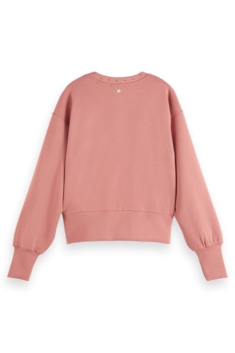 OPEN V-NECK BEADED SWEATSHIRT DUSTY ROSE 5