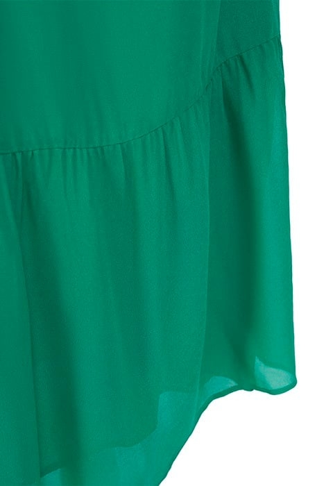 GREEN WRAP LONG DRESS 7