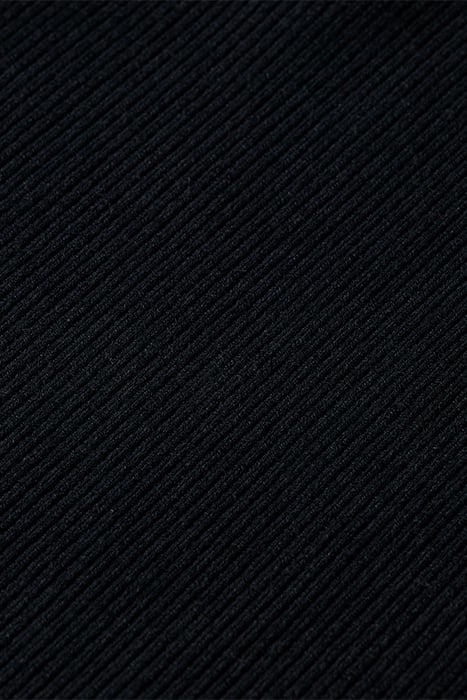 BUTTON DETAIL SKINNY RIB PULLOVER BLACK 7