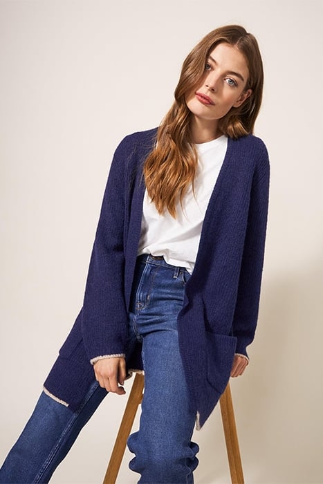 ERICA LONGLINE CARDI DARK NAVY 1