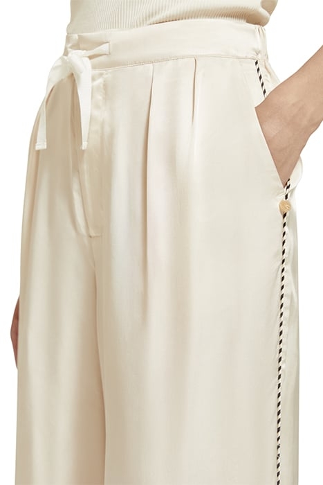 ELENI - HIGH RISE WIDE LEG PYJAMA PANTS ECRU 7