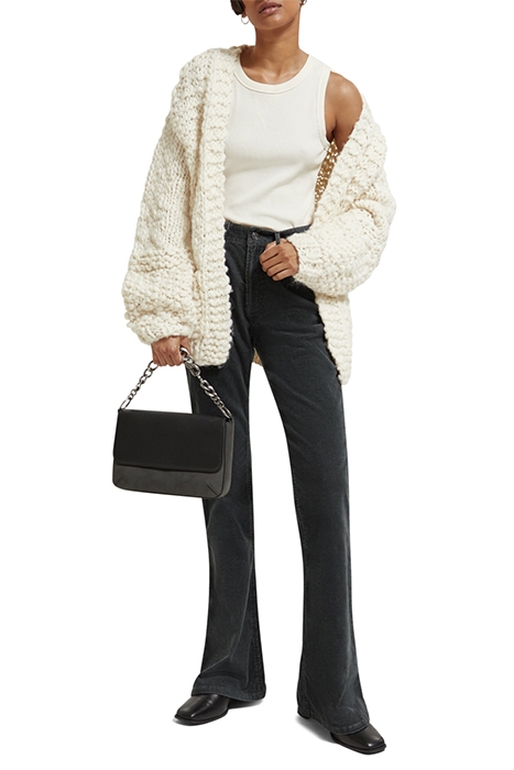 THE CHARM - HIGH RISE FLARED PANTS IN GARMENT DYE CORDUROY A 3