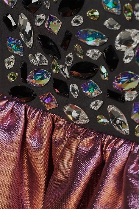 WOMEN‘S SIDE VOLANT OVERALL WITH SWAROVSKI CRYSTALS BLACK 6