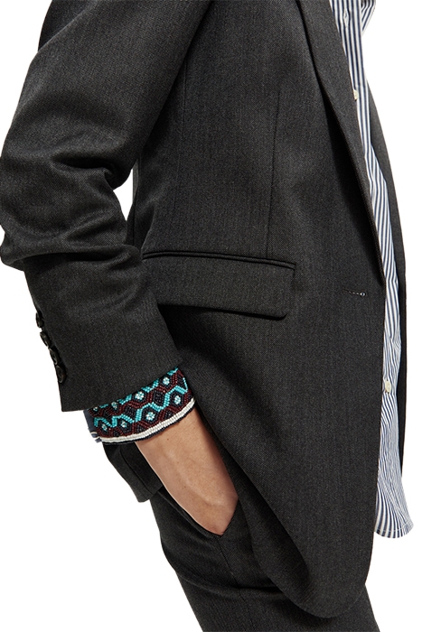 TWILL WOOL BLEND SINGLE BREASTED BLAZER CHARCOAL MELANGE 6