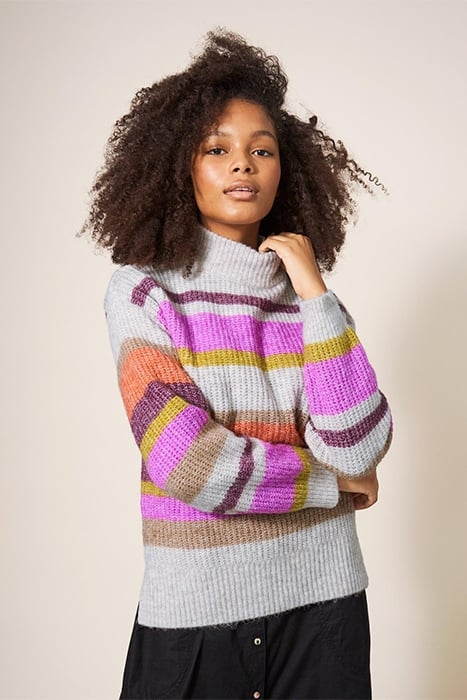 RAINBOW STRIPE JUMPER NATURAL 1