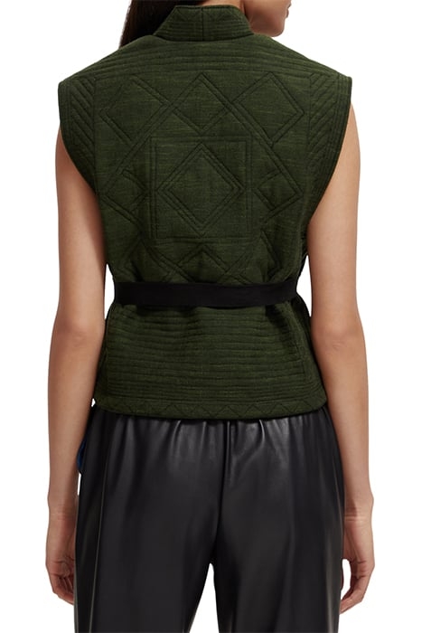 QUILTED GILET FIELD GREEN 2