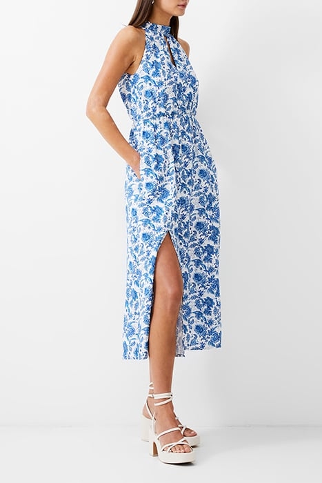 COSETTE HALTER MIDI DRESS WHITE/BAJA BLUE 3