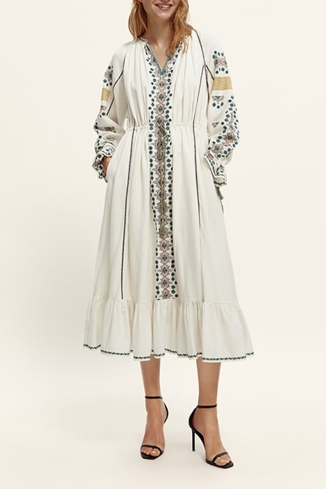 EMBROIDERED MAXI DRESS ECRU 2