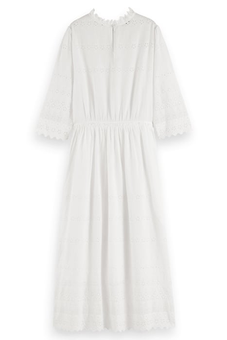 MIDI BRODERIE DRESS OFF WHITE 5