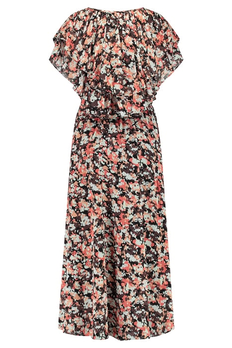ROMA LONG DRESS FLOWERFIELD BROWN 2