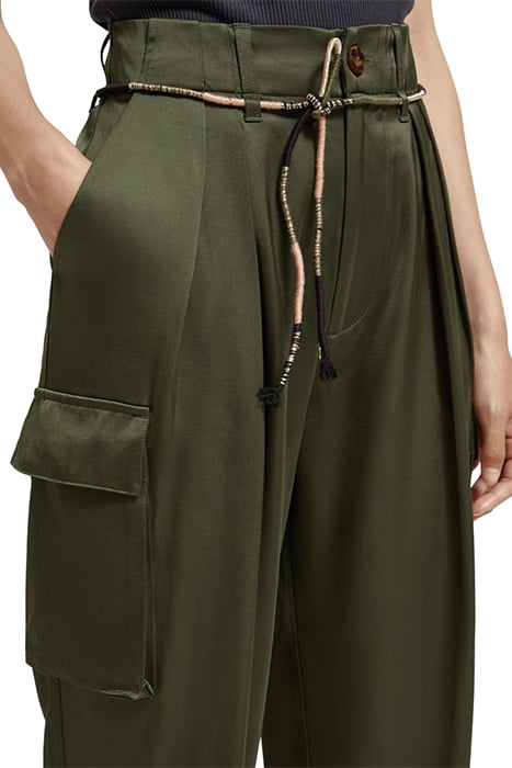 FAYE - HIGH RISE RELAXED TAPERED LEG PAPER BAG UTILITY PANT 7