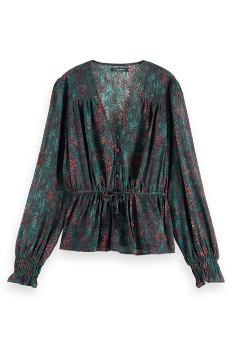 V-NECK PEPLUM TOP SNAKE 4