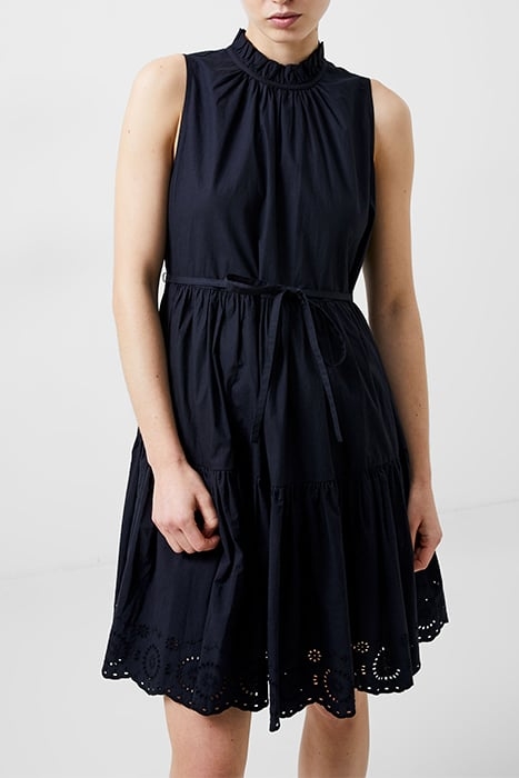 TIERED BRODERIE MIX DRESS BLACK 1