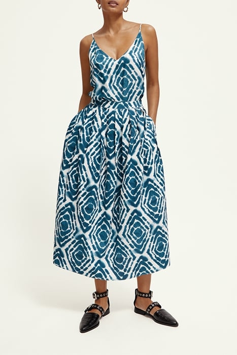 CAMISOLE WOVEN FRONT JERSEY BACK DISCO TIE DYE BOTTLE GREEN 3