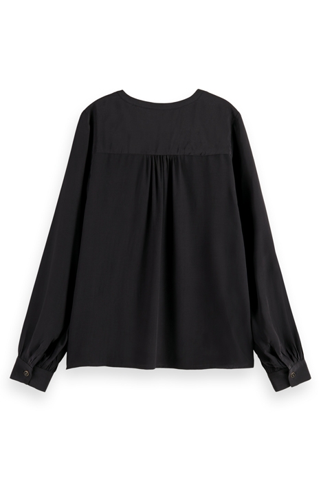 LACE UP TOP WITH BALLOON SLEEVES EVENING BLACK 5