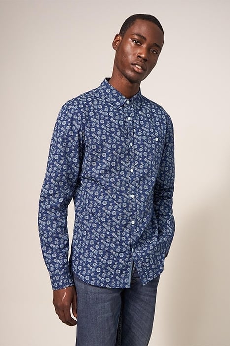 SCATTERED FLOWER PRINTED SHIRT DARK NAVY 1