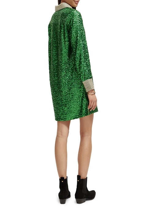SEQUIN MINI DRESS GREEN LIGHT 3