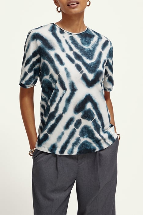 BATIK PRINT RELAXED FIT T-SHIRT DISCO TIE DYE BOTTLE GREEN 1