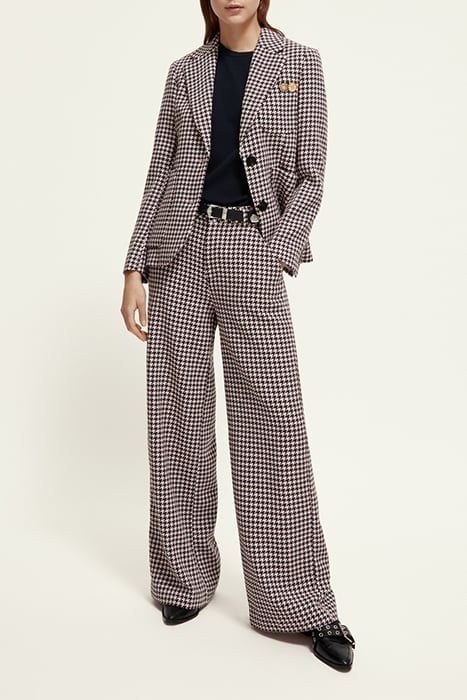 HANA - HOUNDSTOOTH HIGH RISE WIDE LEG PANTS HOUNDSTOOTH PINK 3