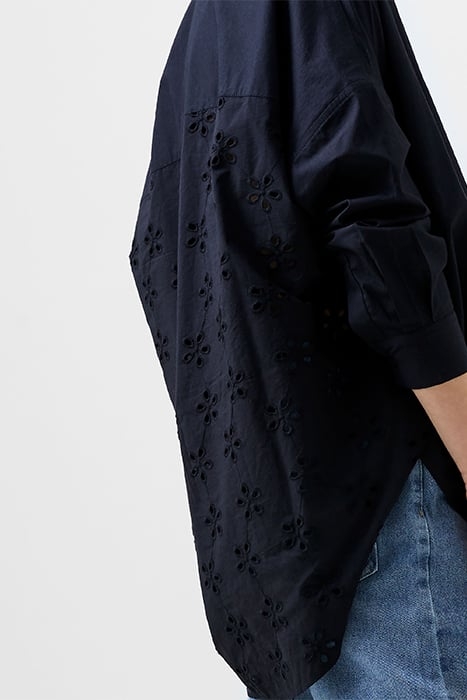 BRODERIE MIX L/S POPOVER BLACK 5