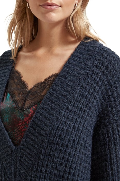 V-NECK OVERSIZED TEXTURED PULLOVER NIGHT 6