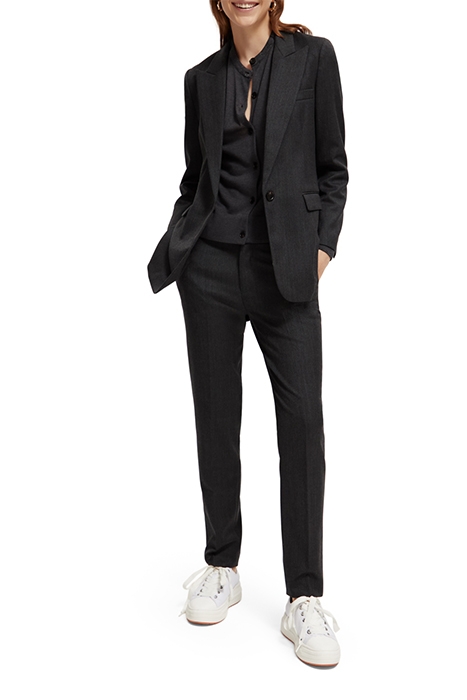 TWILL WOOL BLEND SINGLE BREASTED BLAZER CHARCOAL MELANGE 3