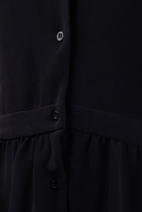 WOMEN'S BLACK BUTTON-FRONT V-NECK DRESS 8