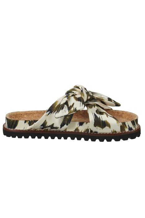YOSI SANDAL OLIVE LIZARD PRINT 1