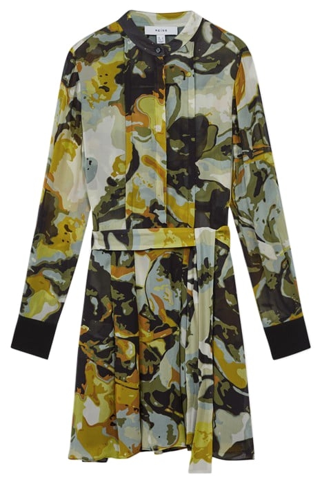 FLOR-PRINT DRESS SHIRT KHAKI 4