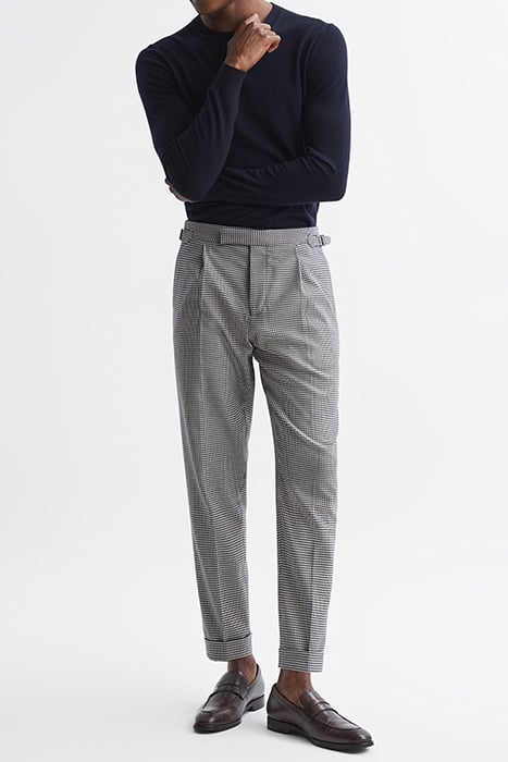 ARCADE-PUPPYTOOTH TAILORED PANTS NAVY 3
