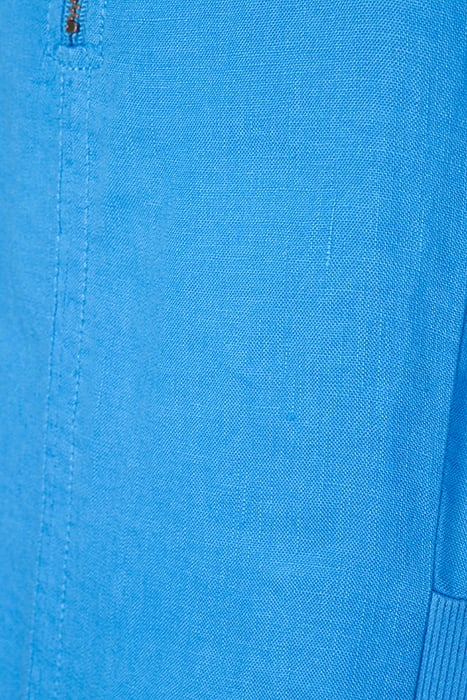 LINNEN JURK MET RITS FRENCH BLUE 3