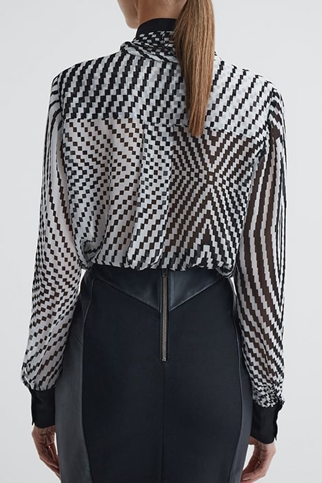 GABBI-CHECK BLOUSE BLACK/WHITE 4