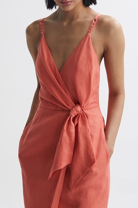 ESME-LINEN DRESS CORAL 5