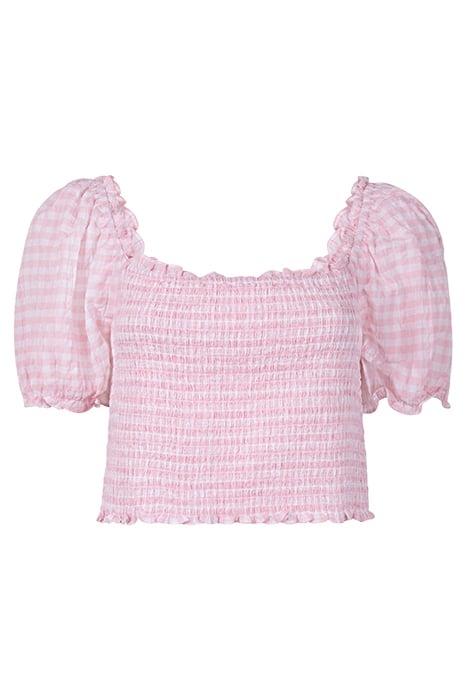 HAYLEY GINGHAM SHIRRED CO-ORD TOP GINGHAM 1