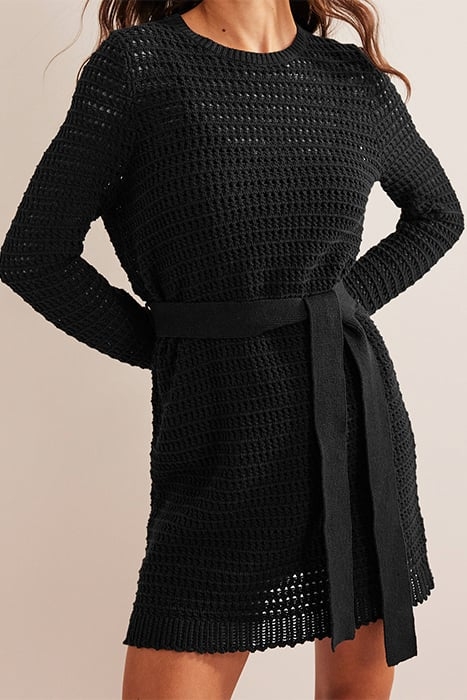 CROCHET KNIT DRESS BLACK 1