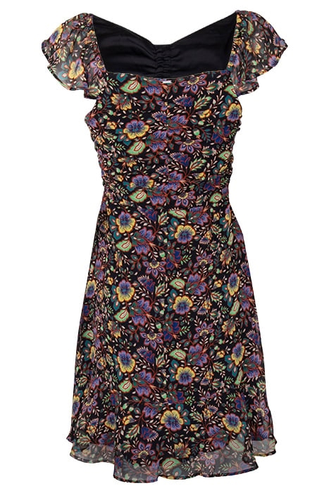 BLACK XL FLOWER PRINT DRESS, ELASTICATED SHOULDERS 4
