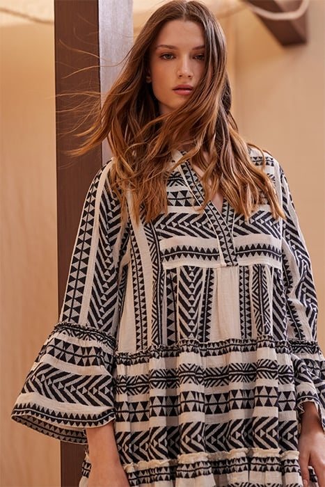 ELLA DRESS BLACK/OFFWHITE 5