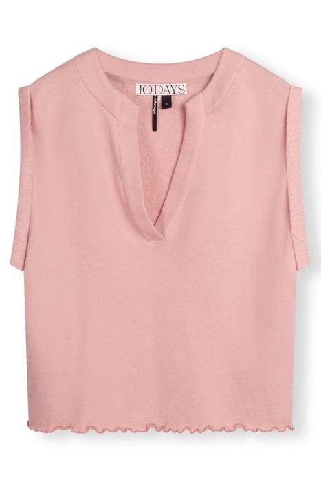 V-NECK TOP FLEECE DUSTY PEACH 4