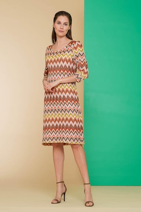 DRESS ZIGZAG ORANGE/YELLOW COMBI 1