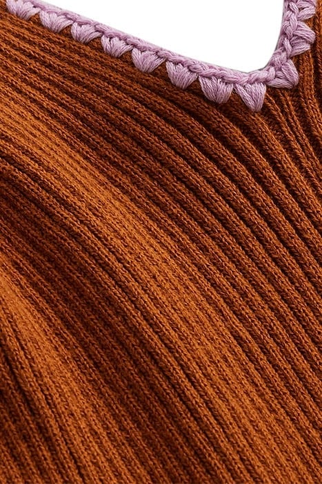 CROCHET-TRIM KNITTED DRESS PUMPKIN 6