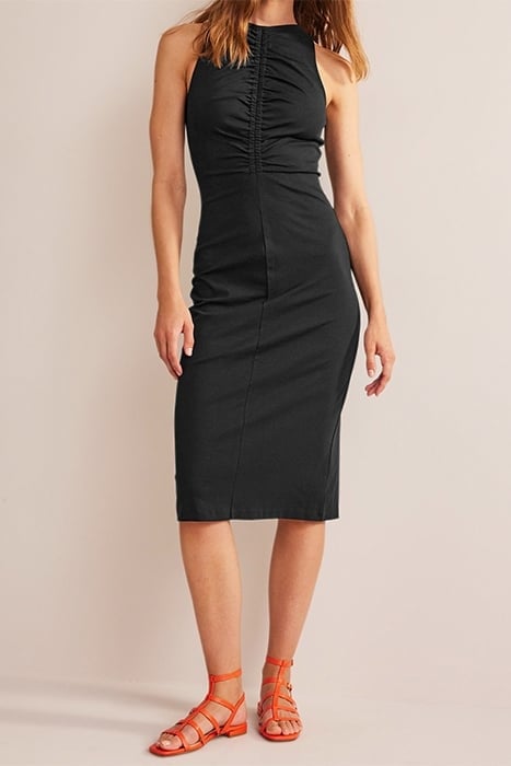 RACER JERSEY MIDI DRESS BLACK 1