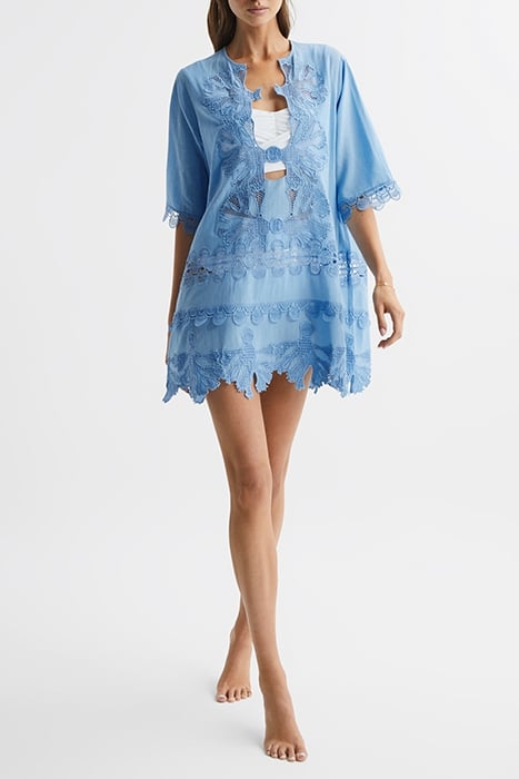 ETTA-EMRBOIDERED DRESS BLUE 2