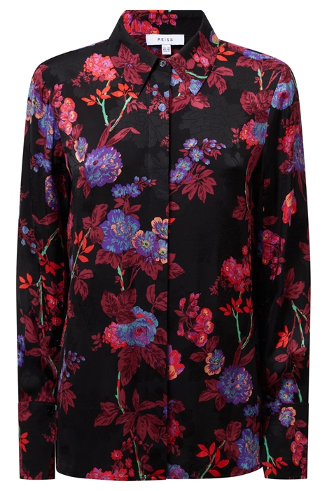 POLLY-TEXTURED BLOUSE BLACK/PINK 4