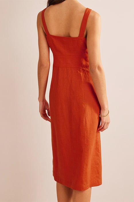 STRAPPY LINEN MIDI DRESS KUMQUAT 2