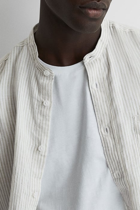 OCEAN CASUAL SHIRT OATMEAL/WHITE 5