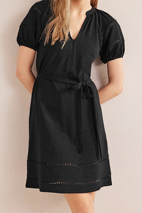 TRIM DETAIL JERSEY DRESS BLACK 2