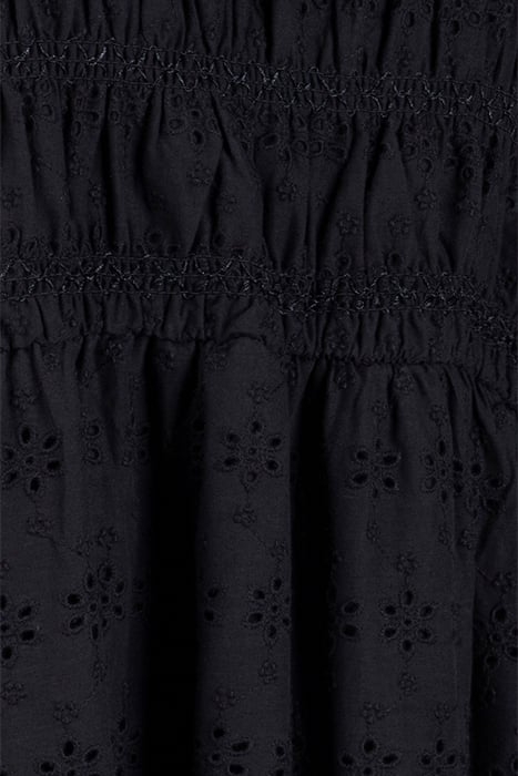 SHIRRED BRODERIE SUNDRESS LONG BLACK 3