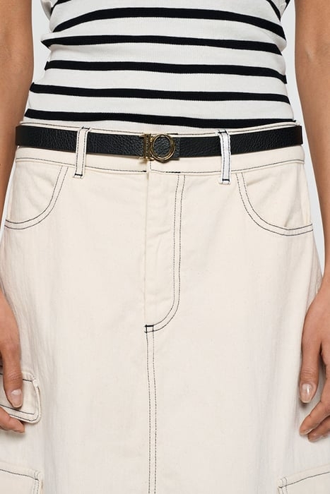 SLUB TWILL SKIRT ECRU 6