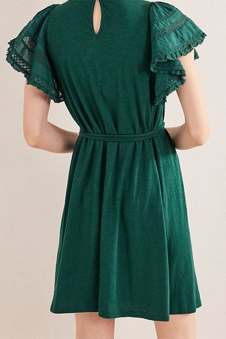 TRIM DETAIL JERSEY MINI DRESS EMERALD NIGHT 2
